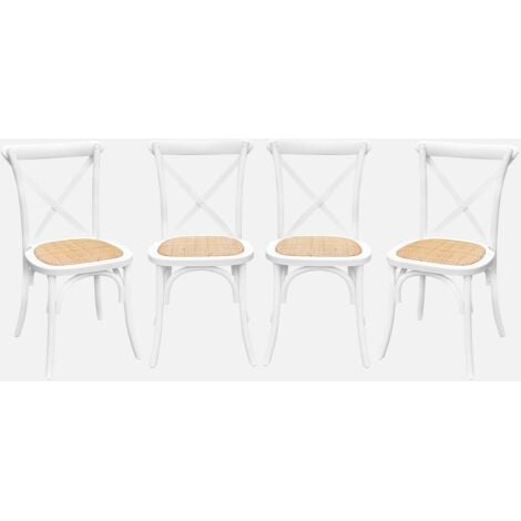 SWEEEK Silla de bistró vintage de madera, set de 4