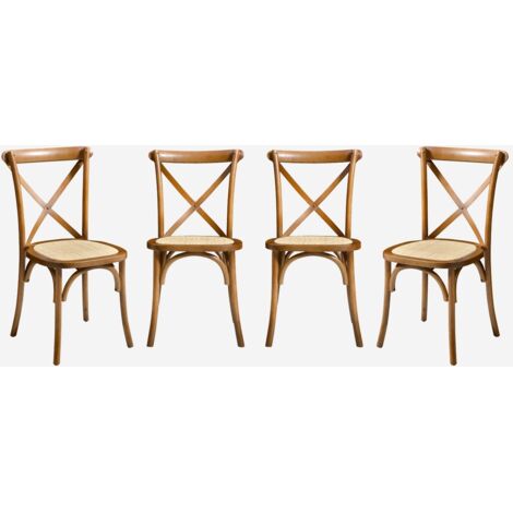 Silla de bistró vintage de madera, set de 4