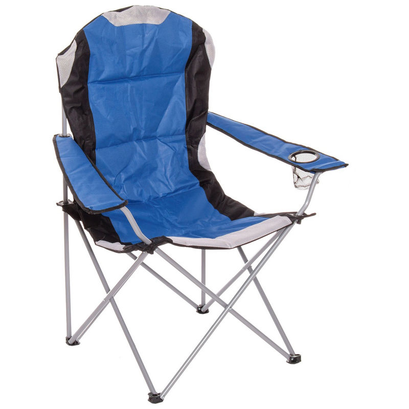 

Silla de camping azul acero de 108x62x62 cm