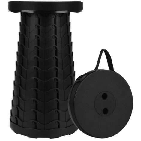 Silla de camping/pesca, plegable, 180 kg, negra
