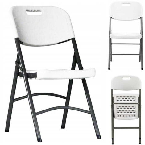 Silla de catering plegable, blanca, 45x64x80 cm