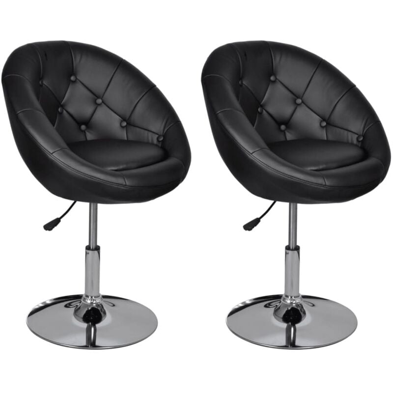 

Taburete de Cocina Cuero Sintético Negro 2 Unidades - Negro - Vidaxl