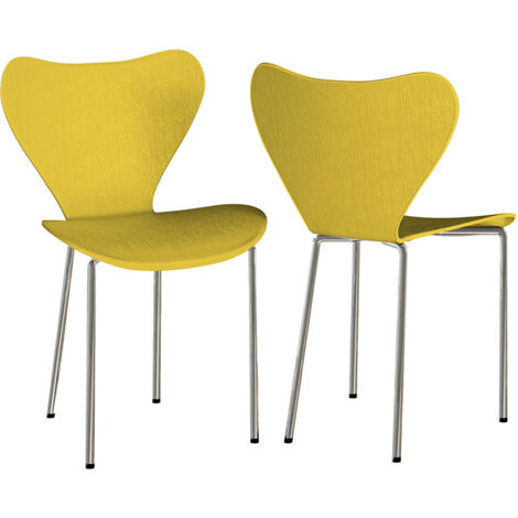 Silla de cocina Apilable de Polipropileno - Pack 2 - Amarillo
