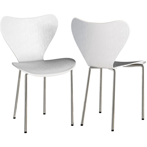 Silla de cocina Apilable de Polipropileno - Pack 2 - Blanco