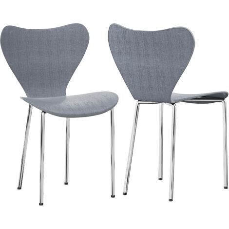 Silla de cocina Apilable de Polipropileno - Pack 2 - Gris