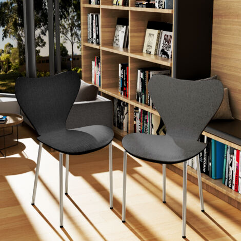 Silla de cocina Apilable de Polipropileno - Pack 2 - Negro