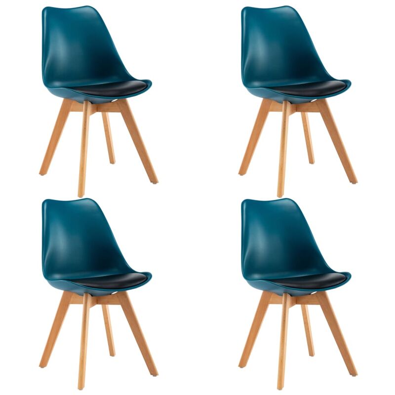 

vidaXL Sillas de Comedor Cuero Sintético 4 Unidades Turquesa y Negro - Turquesa