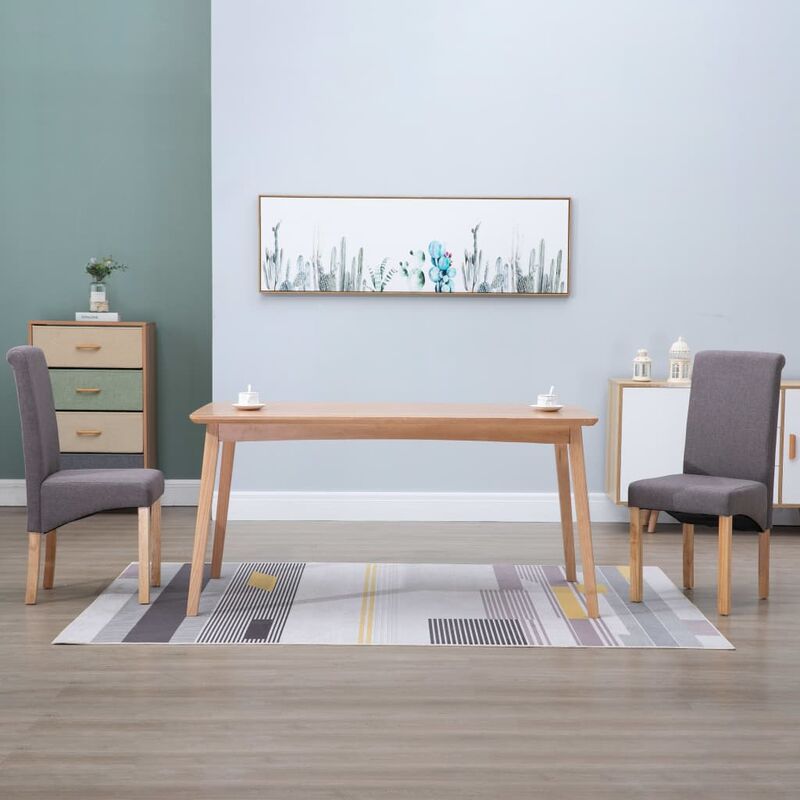 

Silla de comedor 2 unidades de tela gris taupe