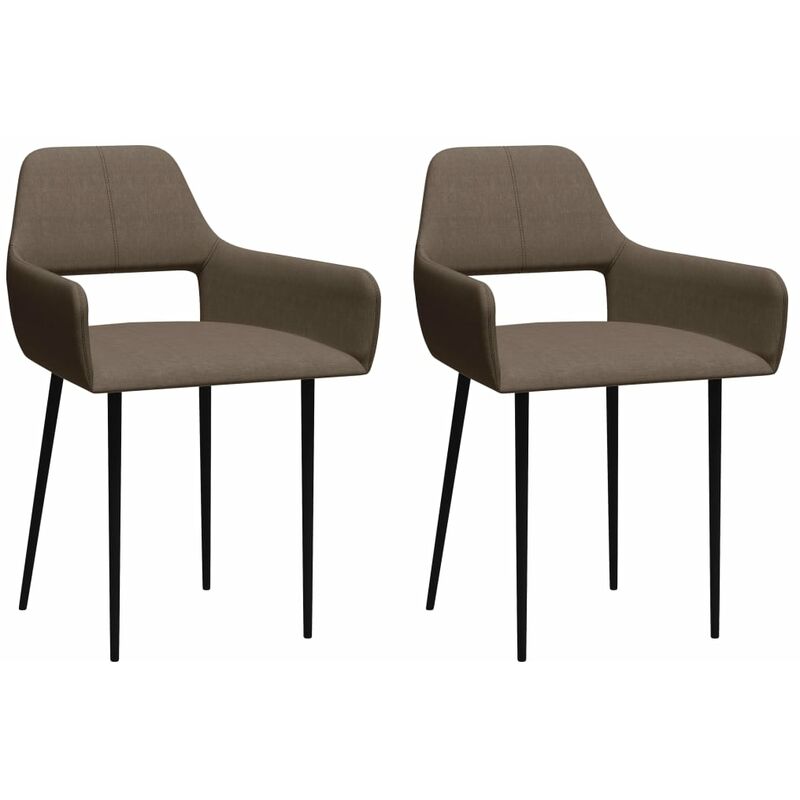 

Silla de comedor 2 unidades de tela gris taupe