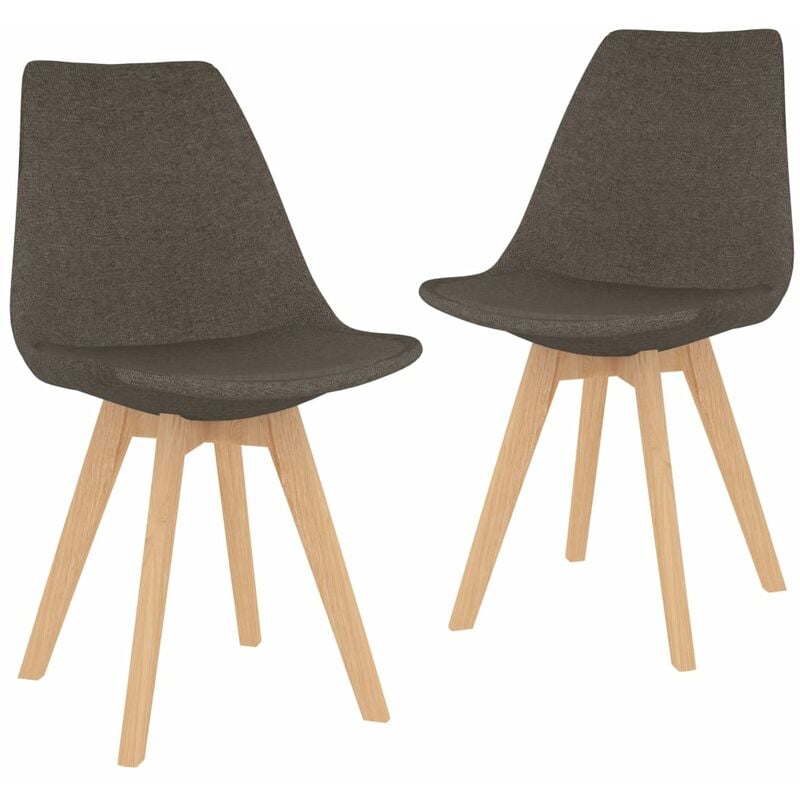 

Silla de comedor 2 unidades de tela gris taupe