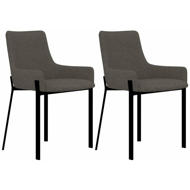 

Happyshopping - Silla de comedor 2 unidades tela gris topo