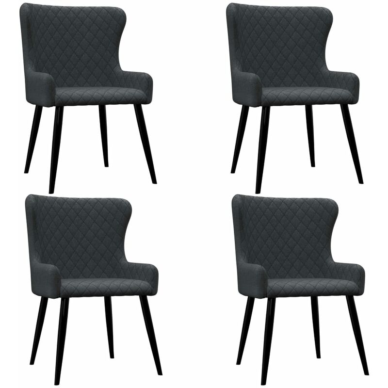 

Sillas de Comedor Tela 4 Unidades Gris Oscuro - Gris - Vidaxl