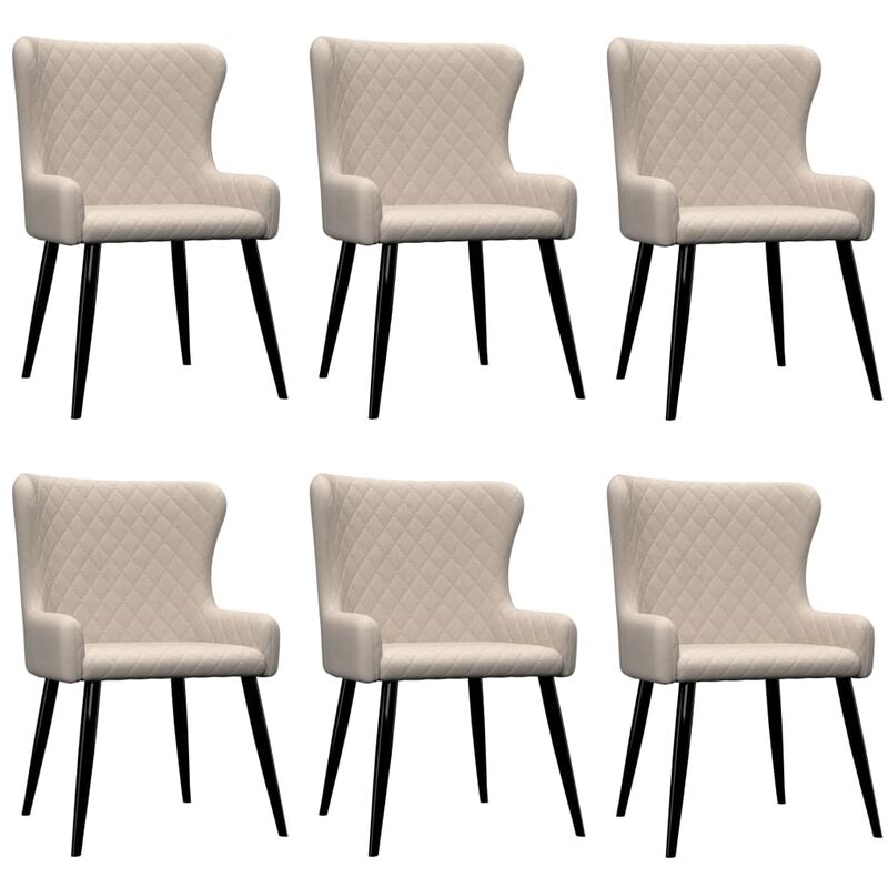 

Sillas de Comedor Tela 6 Unidades Crema - Crema - Vidaxl