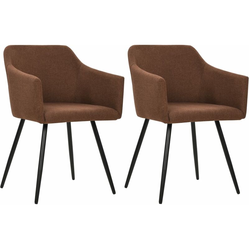 

vidaXL Sillas de Comedor Tela 2 Unidades Marrón - Marrón