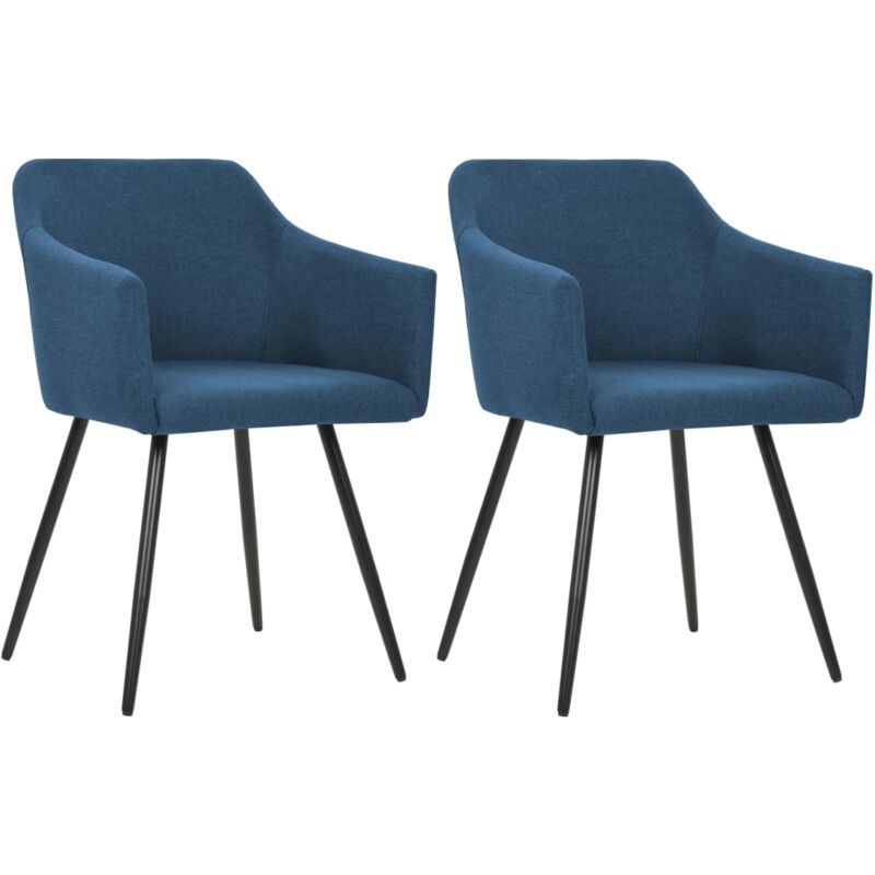 

vidaXL Sillas de Comedor Tela 2 Unidades Azul - Azul