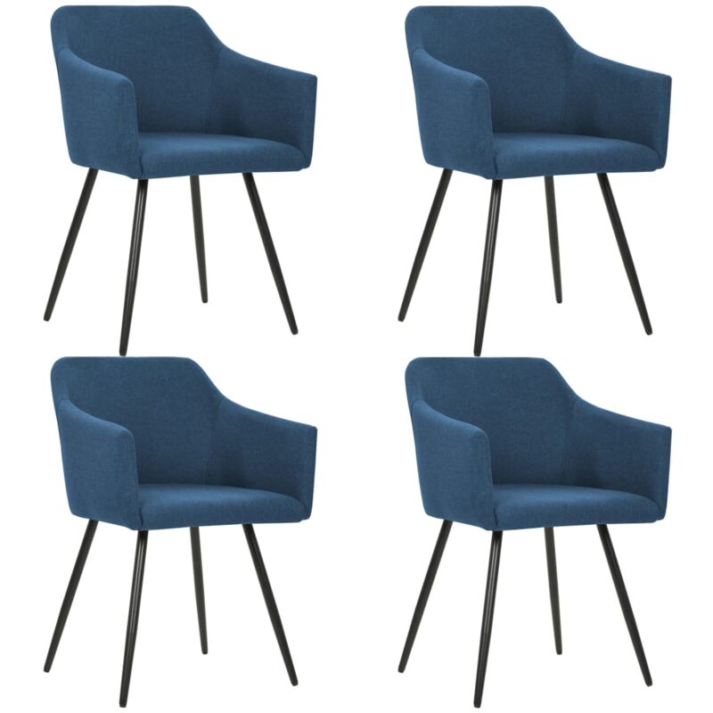 

vidaXL Sillas de Comedor Tela 4 Unidades Azul - Azul