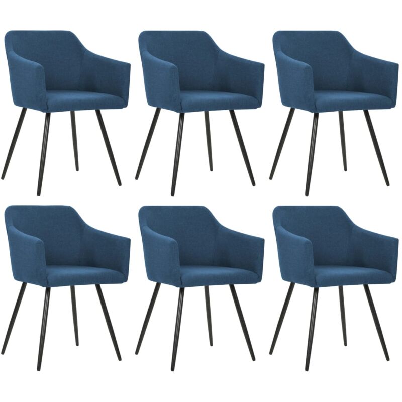 

Sillas de Comedor Tela 6 Unidades Azul - Azul - Vidaxl
