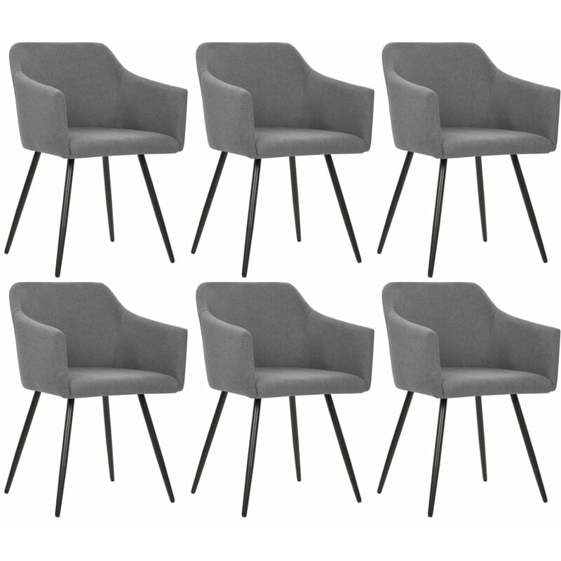 

Sillas de Comedor Tela 6 Unidades Gris Claro - Gris - Vidaxl