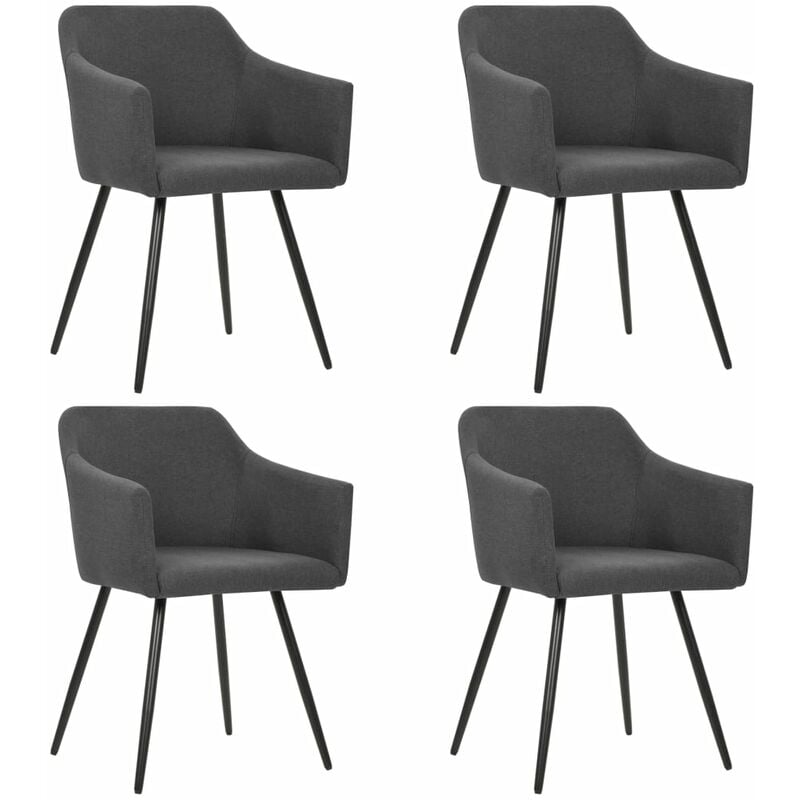

Sillas de Comedor Tela 4 Unidades Gris Oscuro - Gris - Vidaxl
