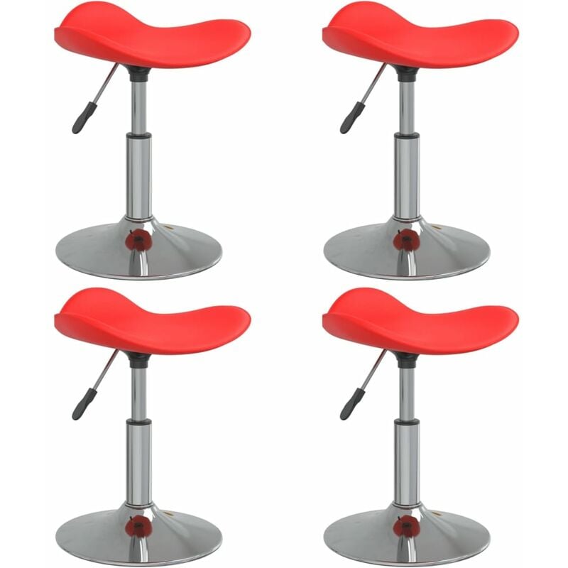 

Silla de comedor 4 uds acero cromado cuero artificial rojo