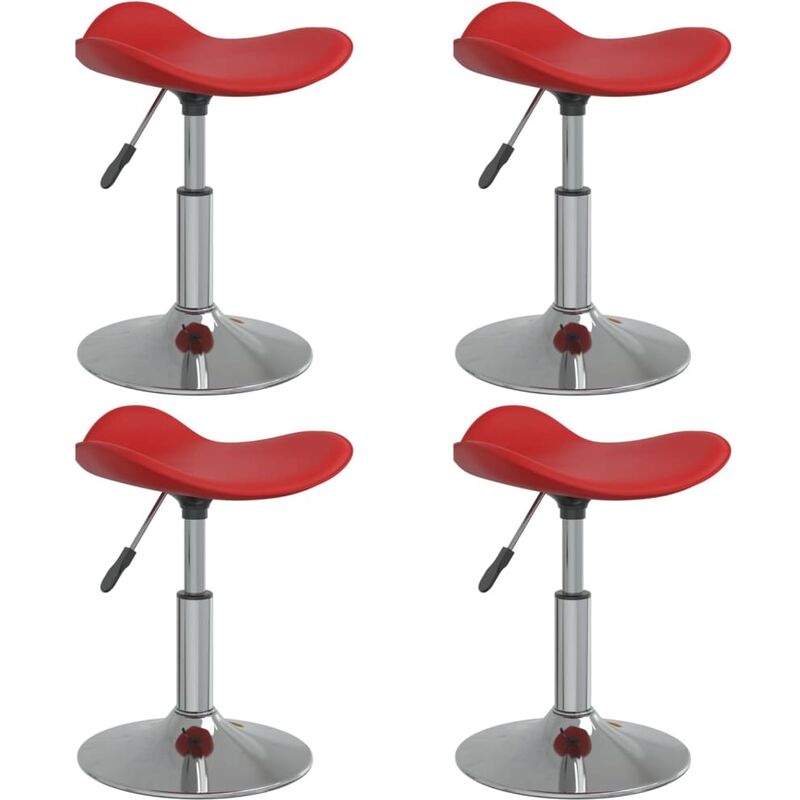 

Silla de comedor 4 uds acero cromado cuero artificial rojo vino