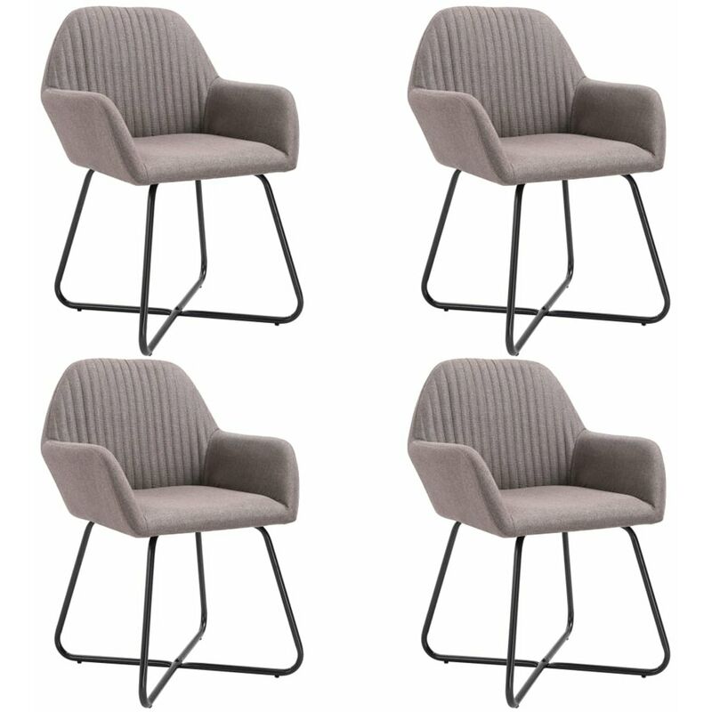 

Happyshopping - Silla de comedor 4 unidades de tela gris taupe