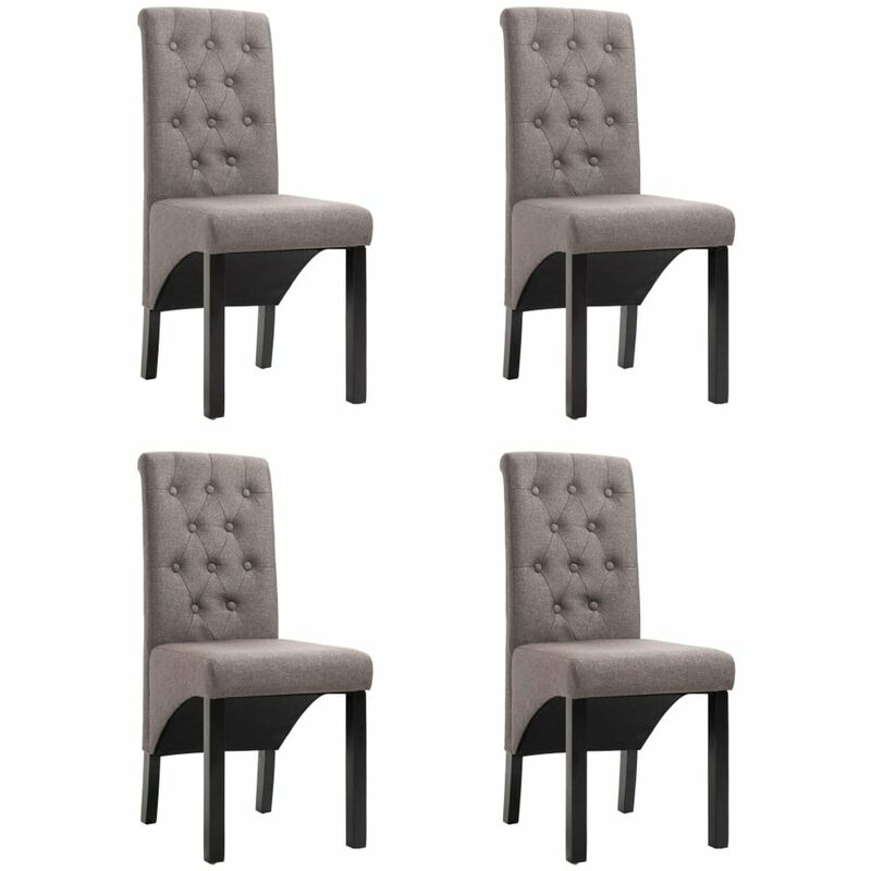 

Silla de comedor 4 unidades de tela gris taupe