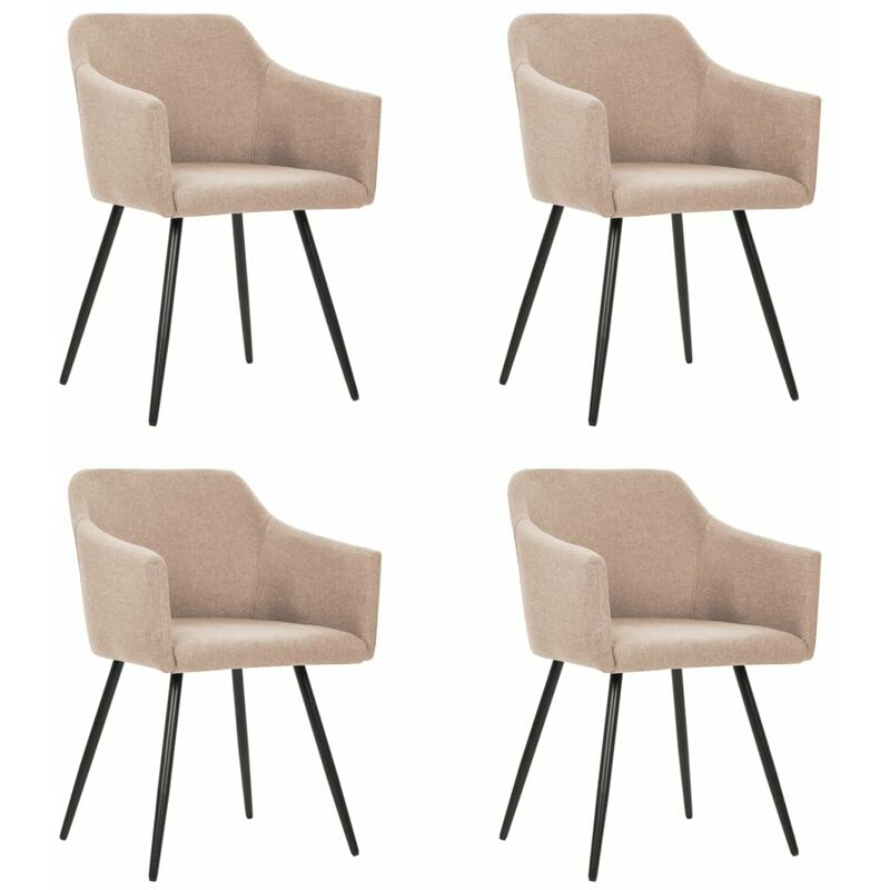 

Silla de comedor 4 unidades de tela gris taupe