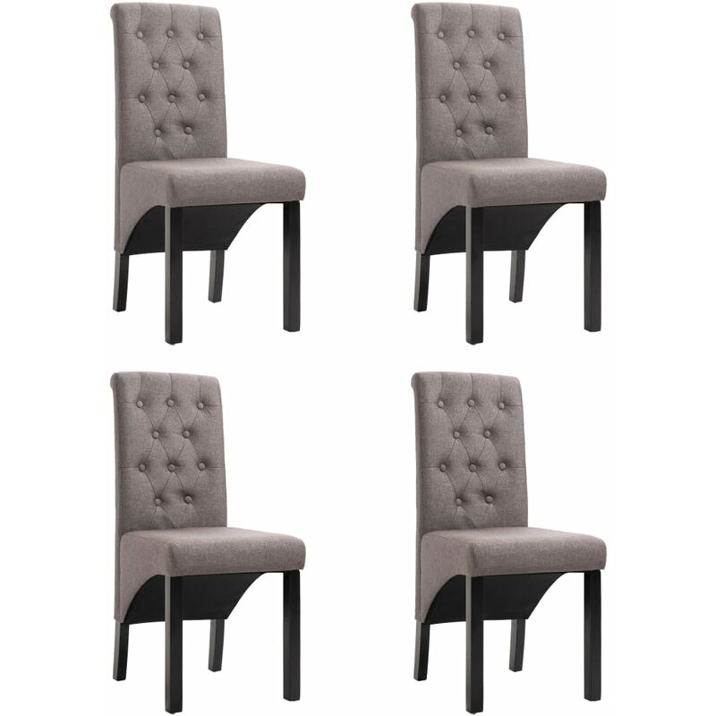 

Silla de comedor 4 unidades de tela gris taupe