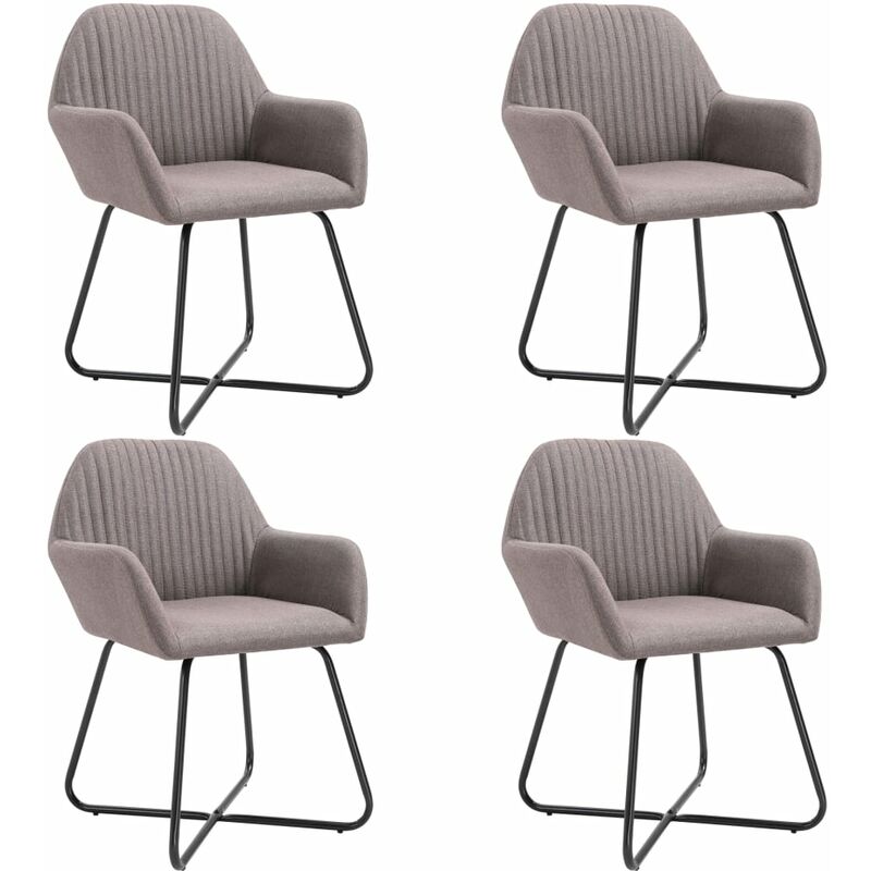 

Silla de comedor 4 unidades de tela gris taupe