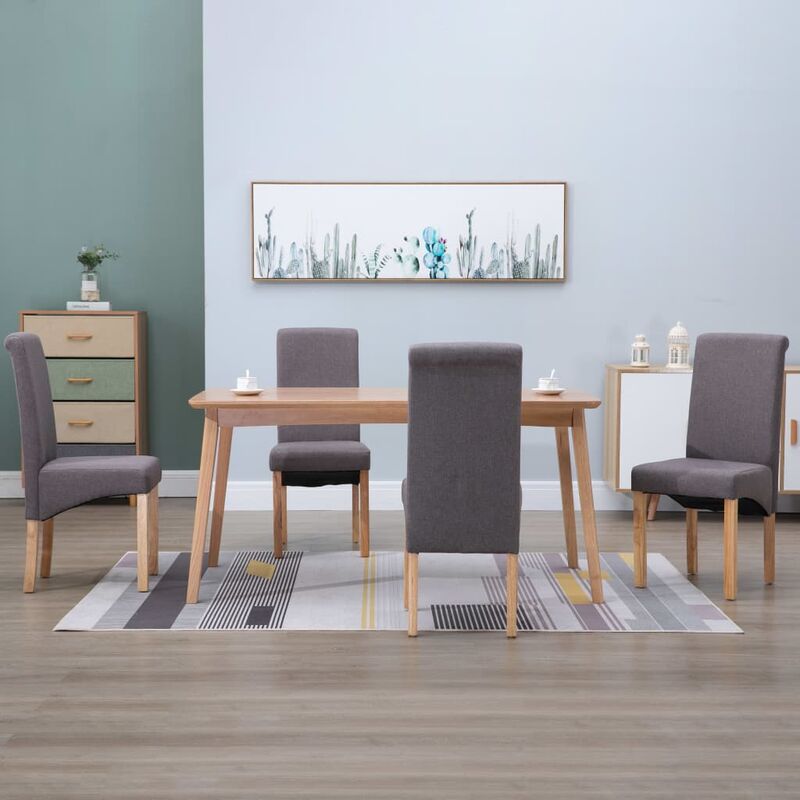 

Silla de comedor 4 unidades de tela gris taupe