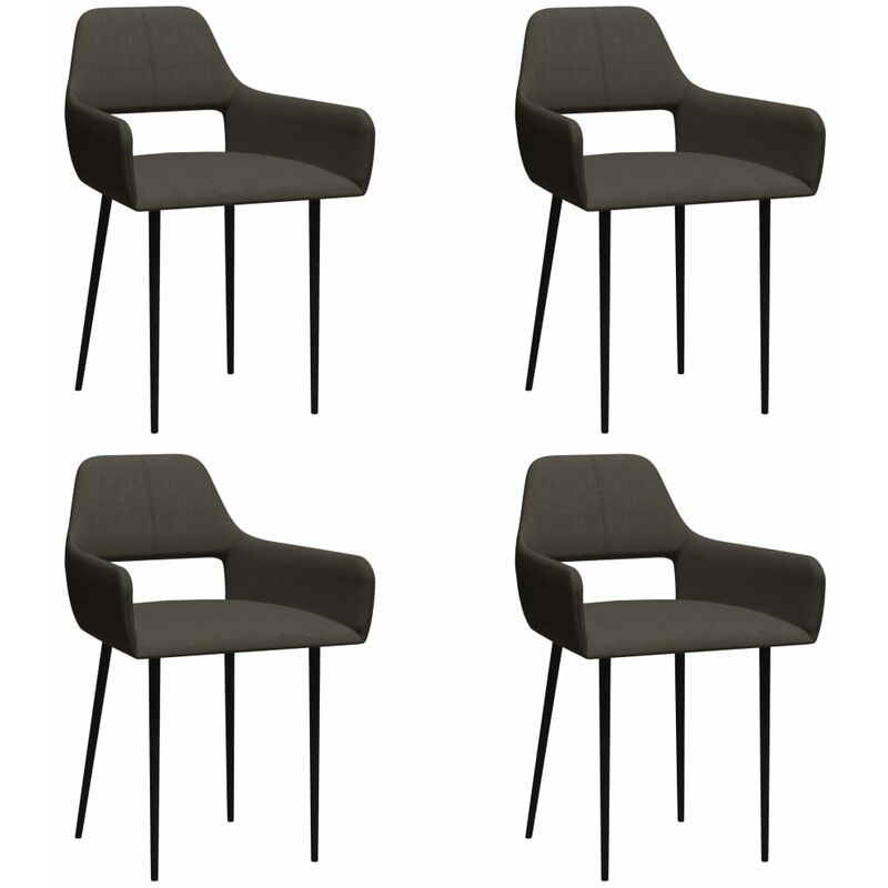 

Silla de comedor 4 unidades de tela gris taupe