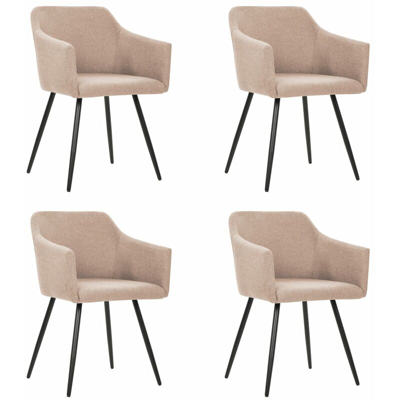 

Silla de comedor 4 unidades de tela gris taupe