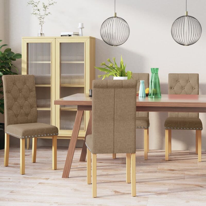 

Silla de comedor 4 unidades de tela gris taupe
