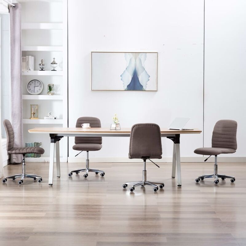 

Silla de comedor 4 unidades de tela gris taupe