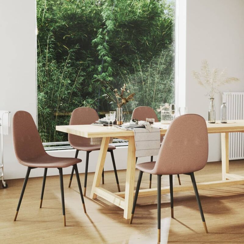 

Silla de comedor 4 unidades de tela gris taupe