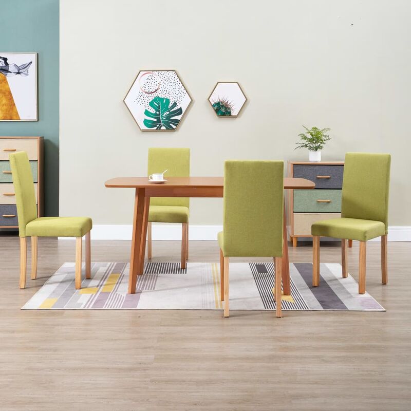 

Happyshopping - Silla de comedor 4 unidades tela verde