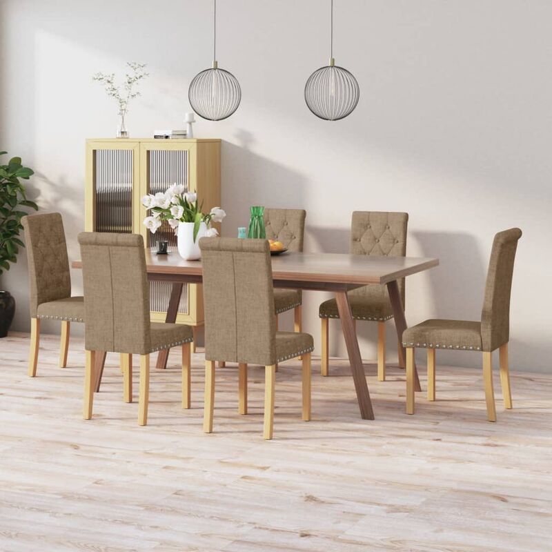 

Silla de comedor 6 unidades de tela gris taupe