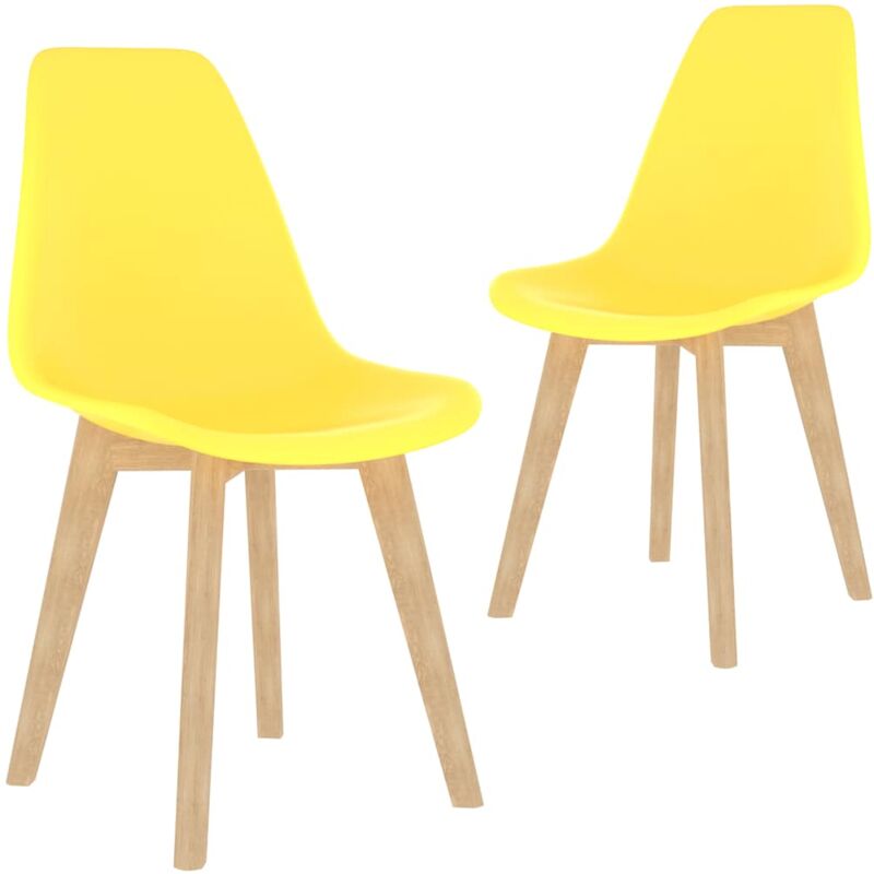 

vidaXL Sillas de Comedor Plástico 2 Unidades Amarillo - Amarillo
