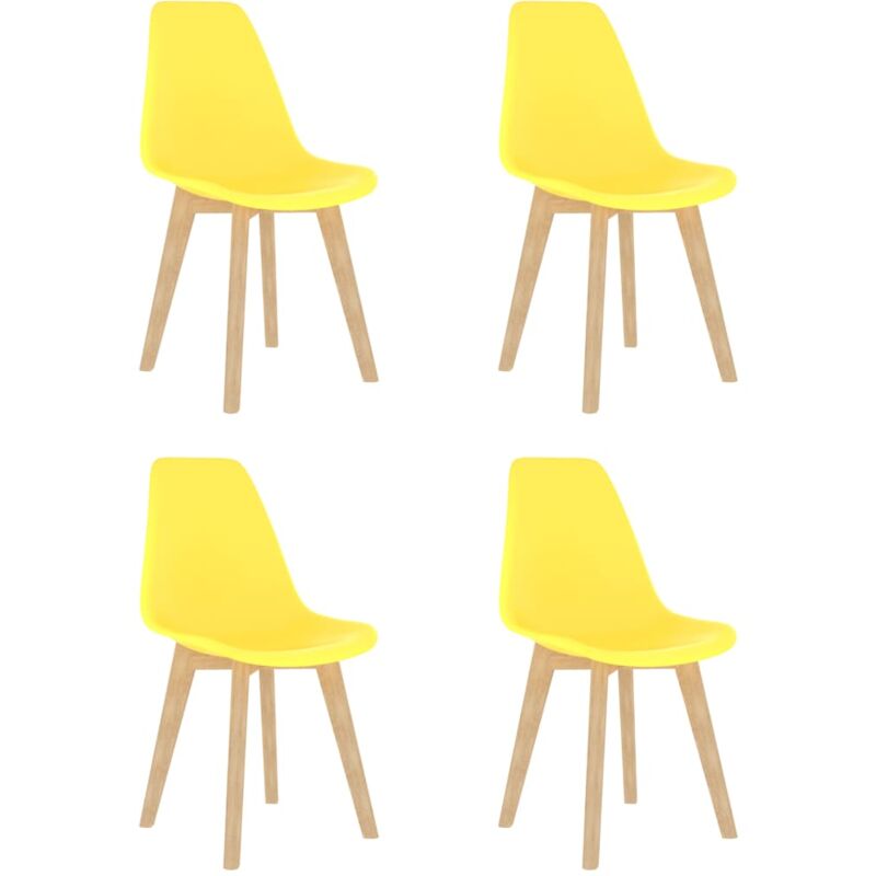 

vidaXL Sillas de Comedor Plástico 4 Unidades Amarillo - Amarillo
