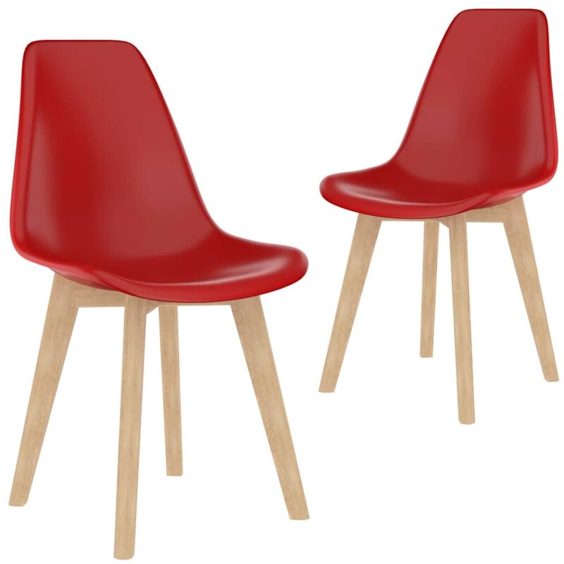 

vidaXL Sillas de Comedor Plástico 2 Unidades Rojo - Rojo