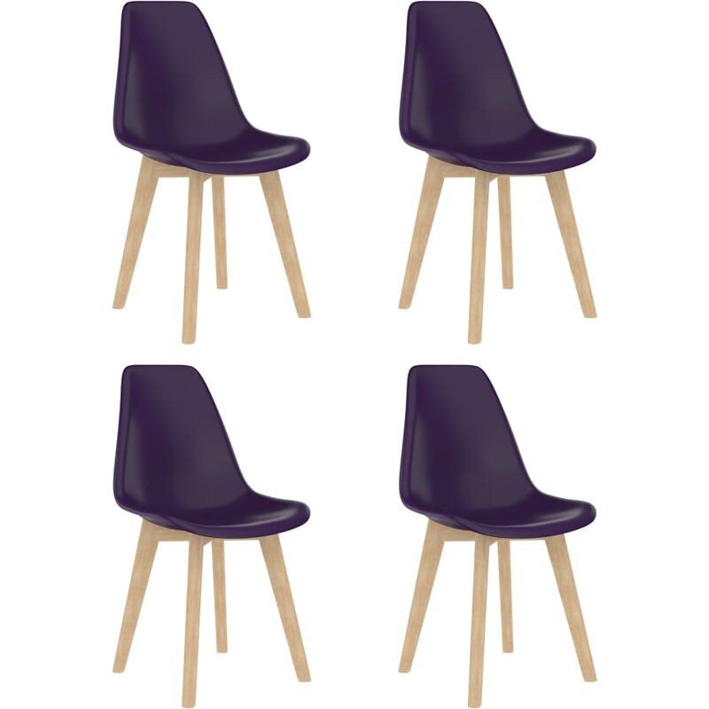 

vidaXL Sillas de Comedor Plástico 4 Unidades Morado - Púrpura