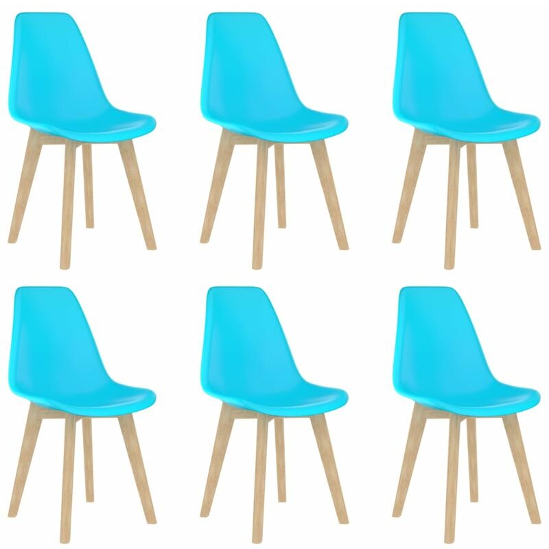 

vidaXL Sillas de Comedor Plástico 6 Unidades Azul - Azul