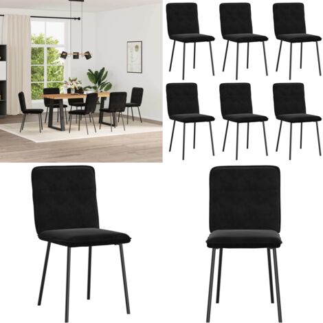 Silla de comedor 6 unidades terciopelo negro - Sillas de comedor - Sillas de comedor terciopelo