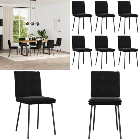 Silla de comedor 6 unidades terciopelo negro - Sillas de comedor - Sillas de comedor terciopelo