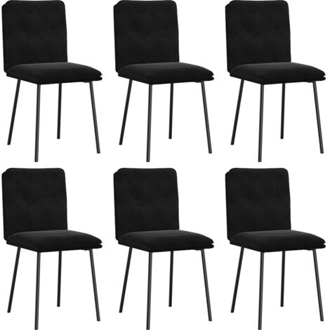 Silla de comedor 6 unidades terciopelo negro vidaXL
