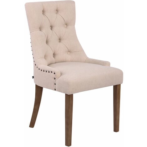 Silla De Comedor Aberdeen En Tela Crema Antiguo claro