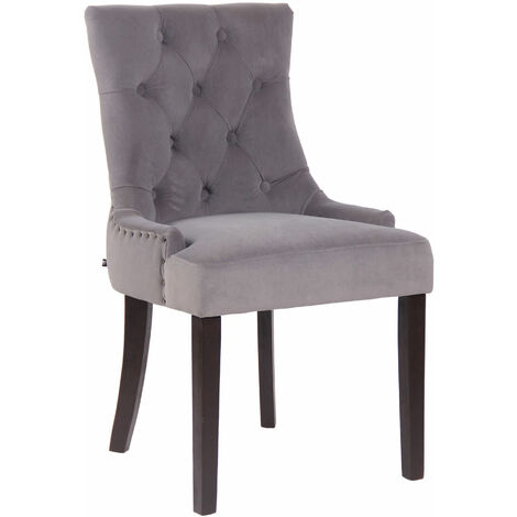 Silla De Comedor Aberdeen En Terciopelo Gris Antiguo