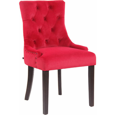 Silla De Comedor Aberdeen En Terciopelo Rojo Antiguo