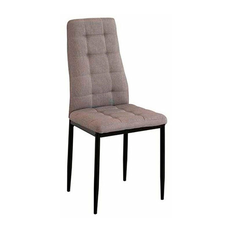 

Silla de comedor acolchada de tela gris Mayka